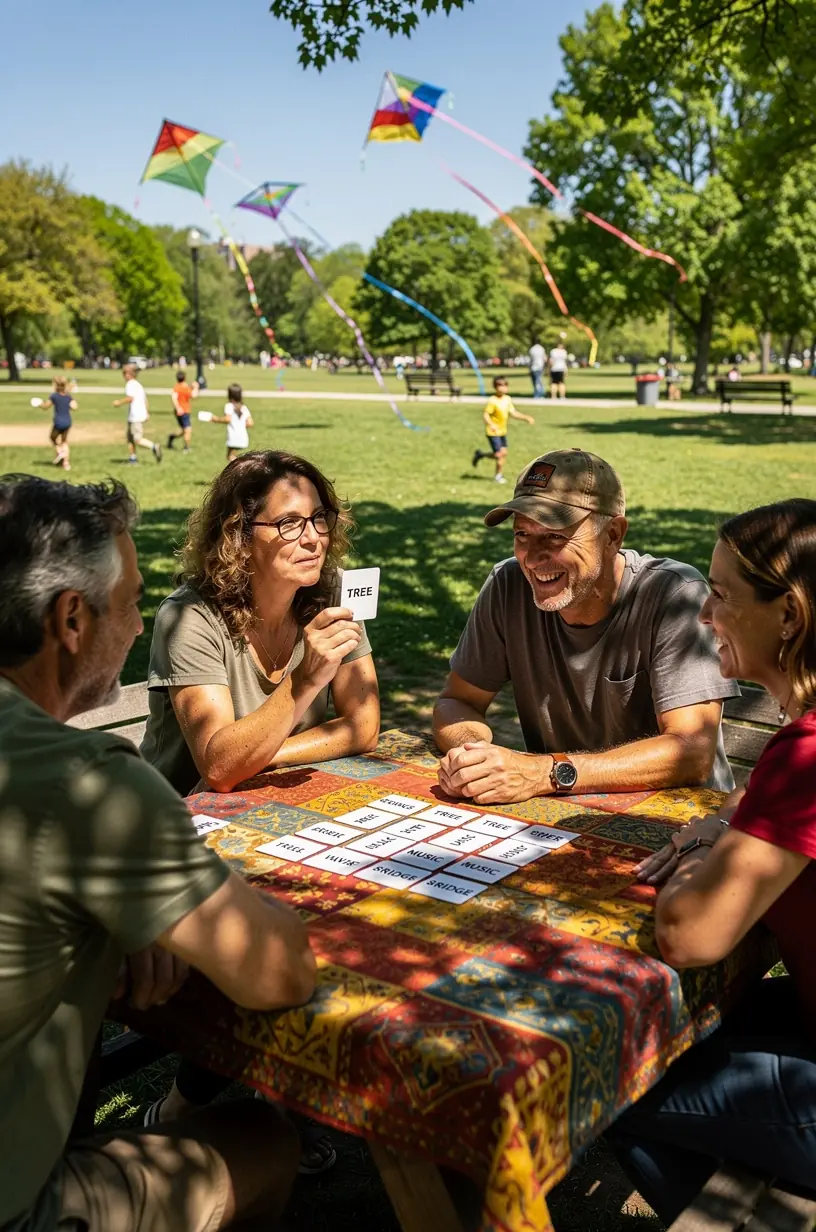 Board game participants engaging in league activities